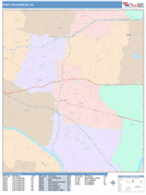 East Los Angeles Digital Map Color Cast Style